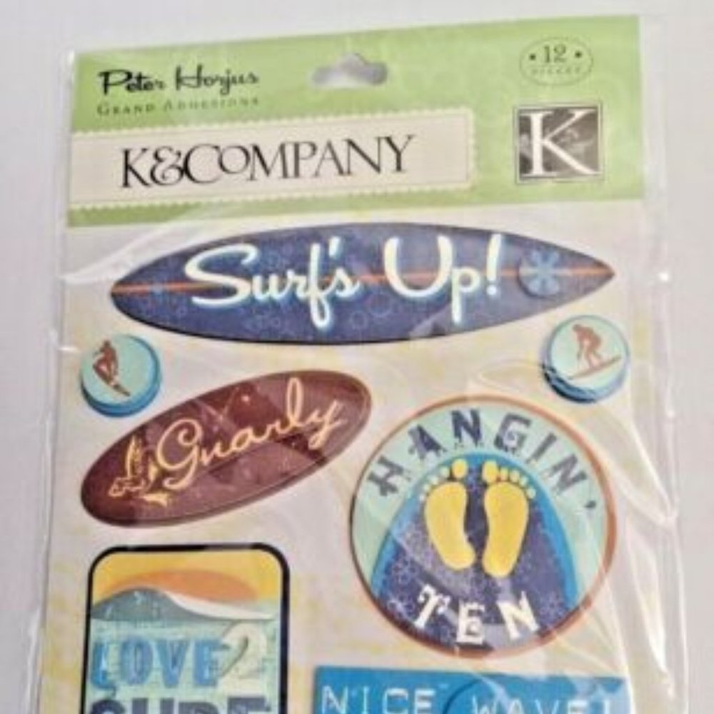 K & Company Peter Horjus Surfboard Grand Adhesions 550667 for Scrapbooking